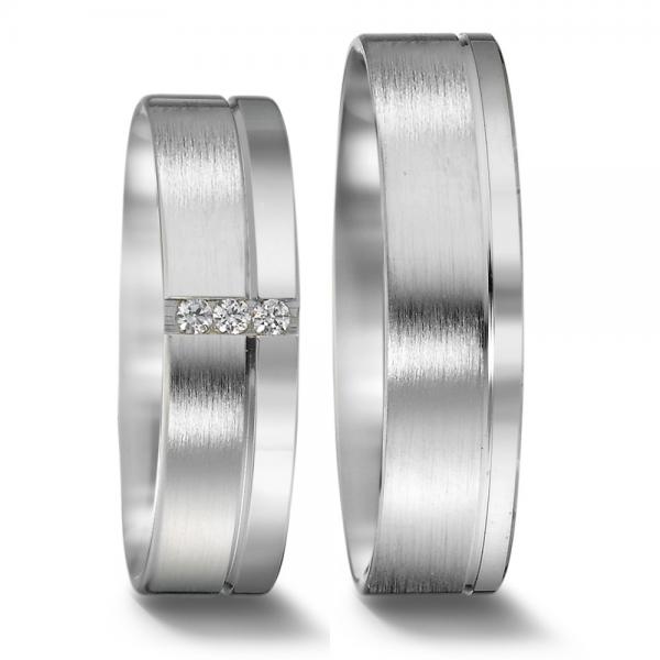 Trauringe Weissgold von Weidner 62029 + 72029